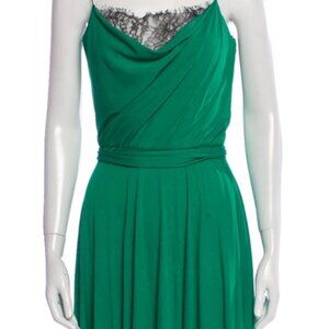 Diane Von Furstenberg Ravine Knee-length Dress Lace Black Green M $180